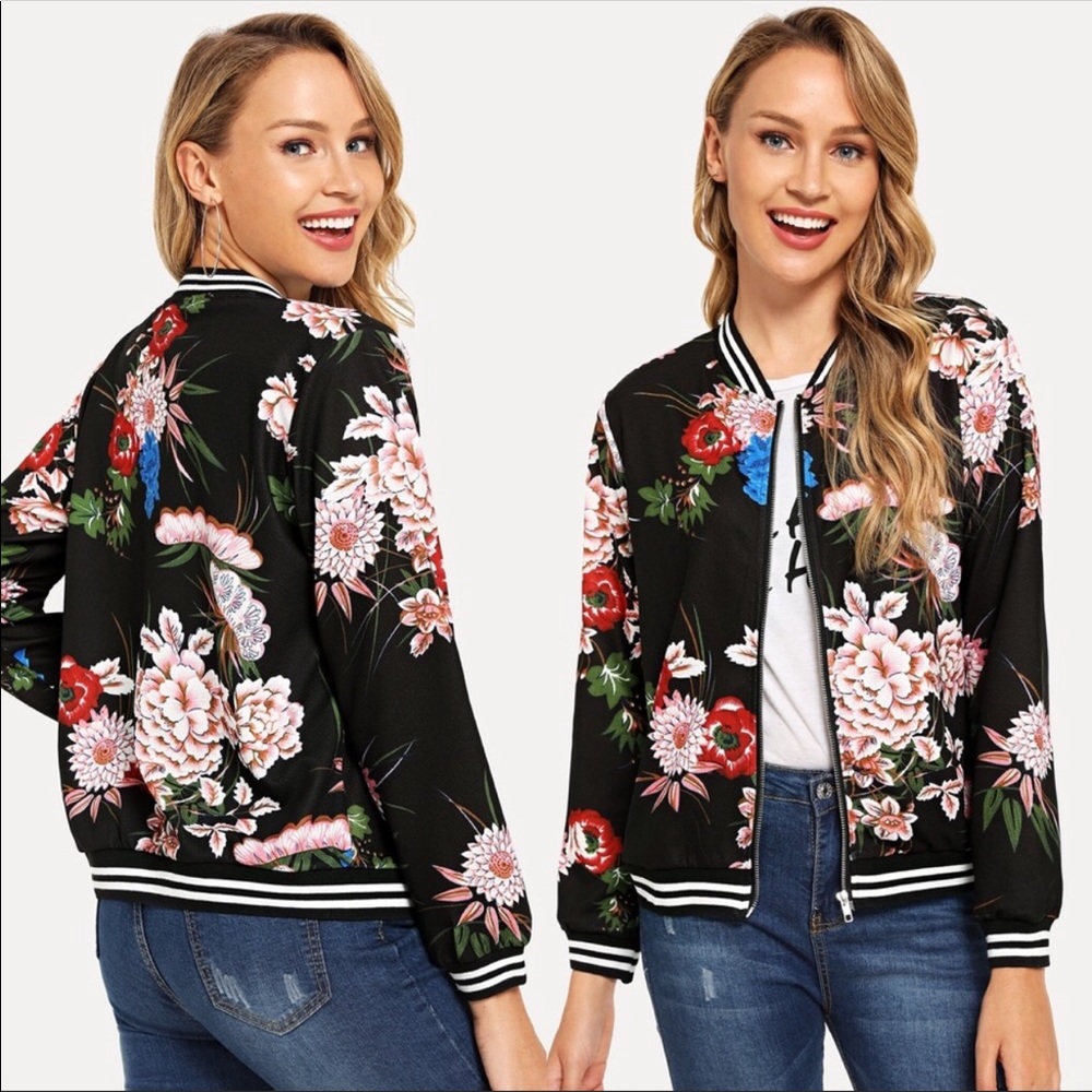 Floral Bomber Jacket